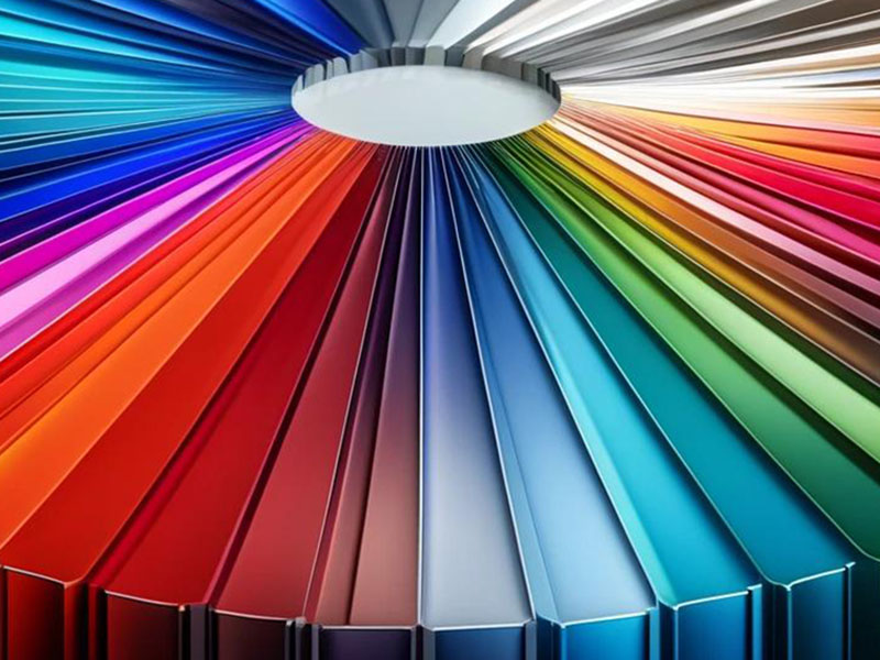 Manufacturing professionals reviewing colour and quality standards for powder coating applications.