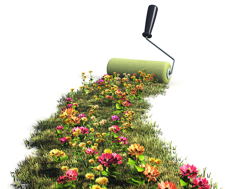 Creative illustration representing environmentally responsible powder coating colours and sustainable coating solutions.
