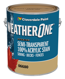 <p><span>WeatherOne<sup>&reg;</sup>&nbsp;100% Acrylic Semi-Transparent Stain</span></p>
